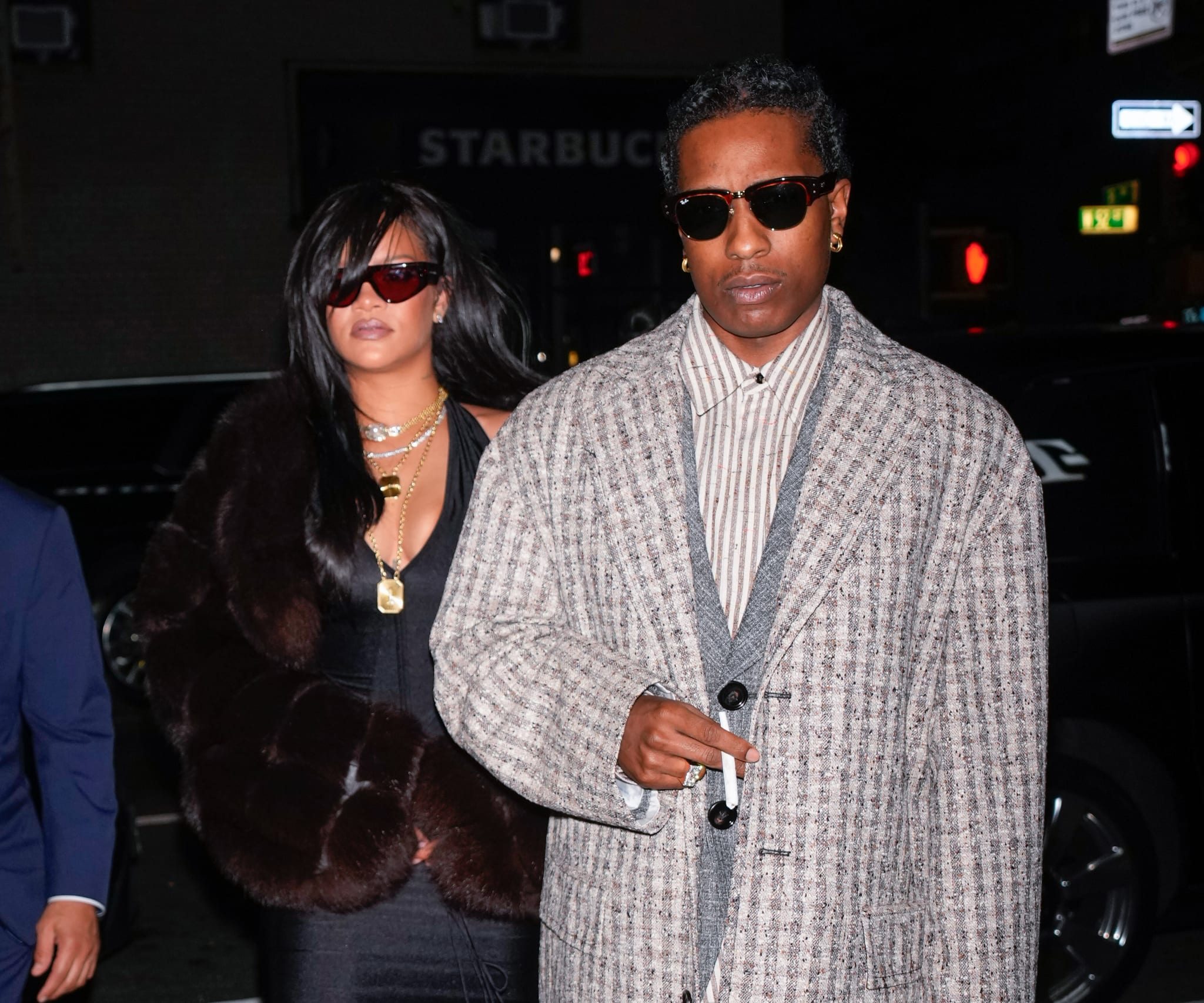 NEW YORK, NY - OCTOBER 04: Rihanna and ASAP Rocky are seen on October 4, 2024 in New York City. 
