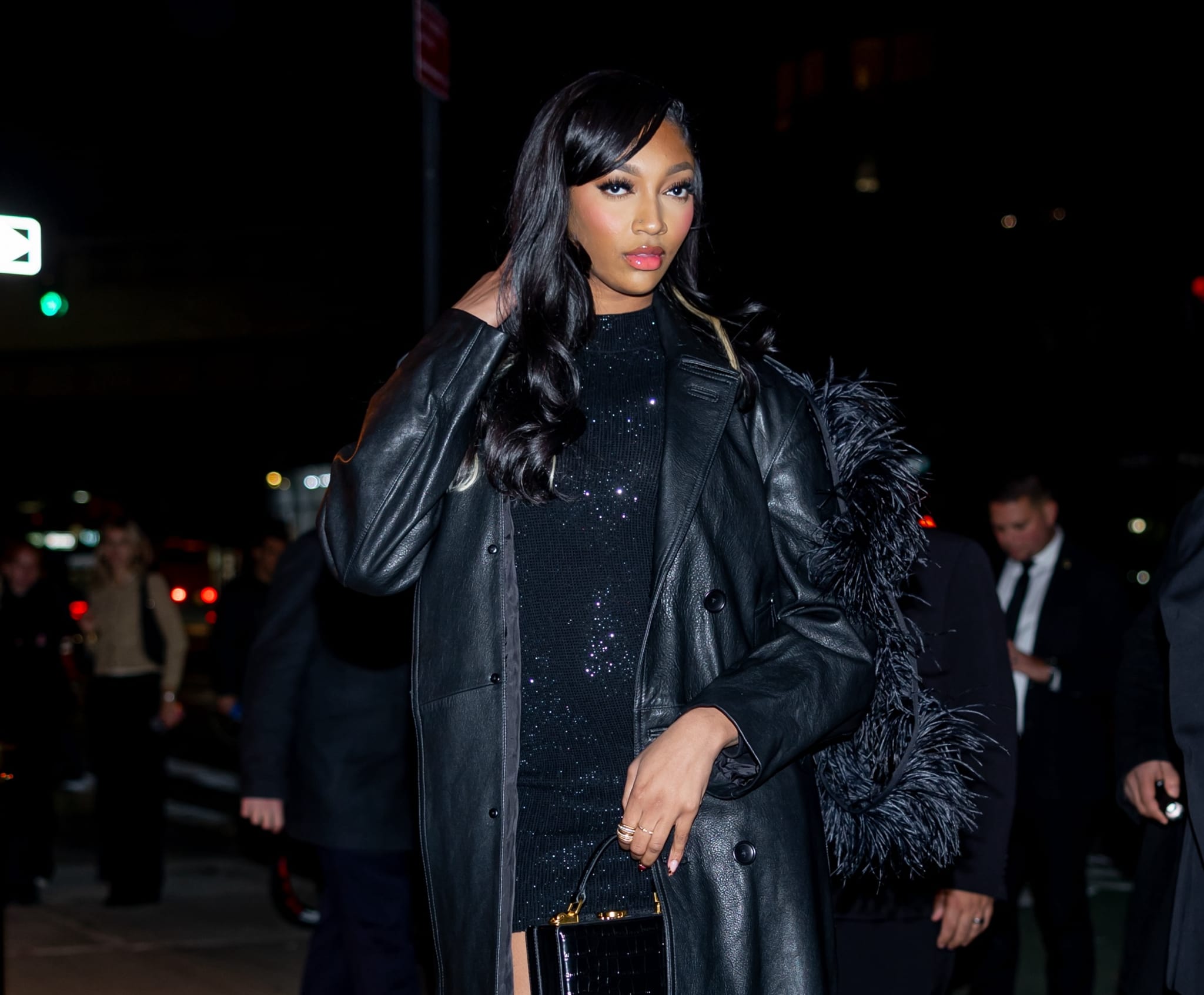 NEW YORK, NEW YORK - OCTOBER 15: Angel Reese is seen in Meatpacking on October 15, 2024 in New York City.