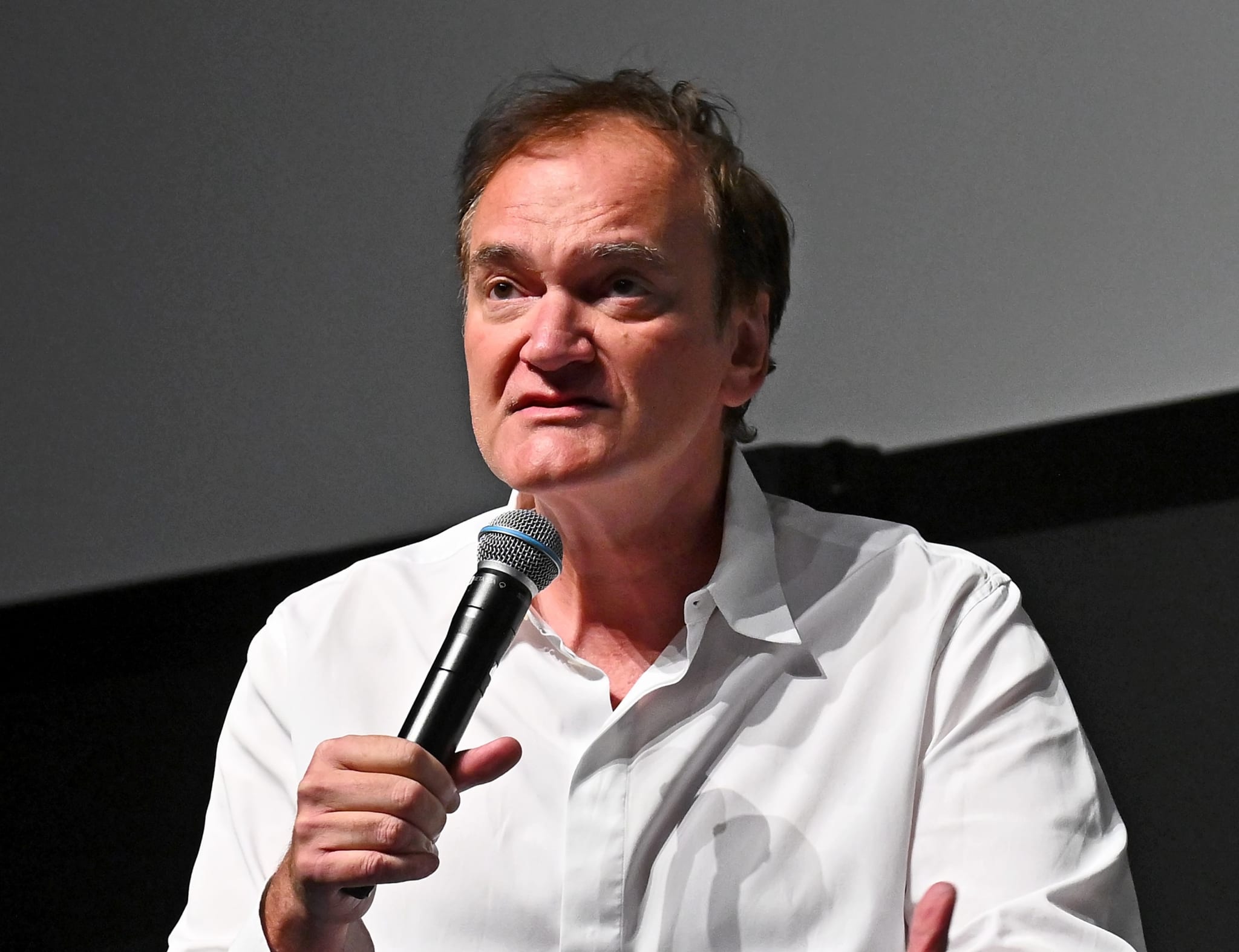 Quentin Tarantino speaks onstage at the "Jackie Brown" screening during the 2024 Tribeca Festival at SVA Theater on June 14, 2024 in New York City.