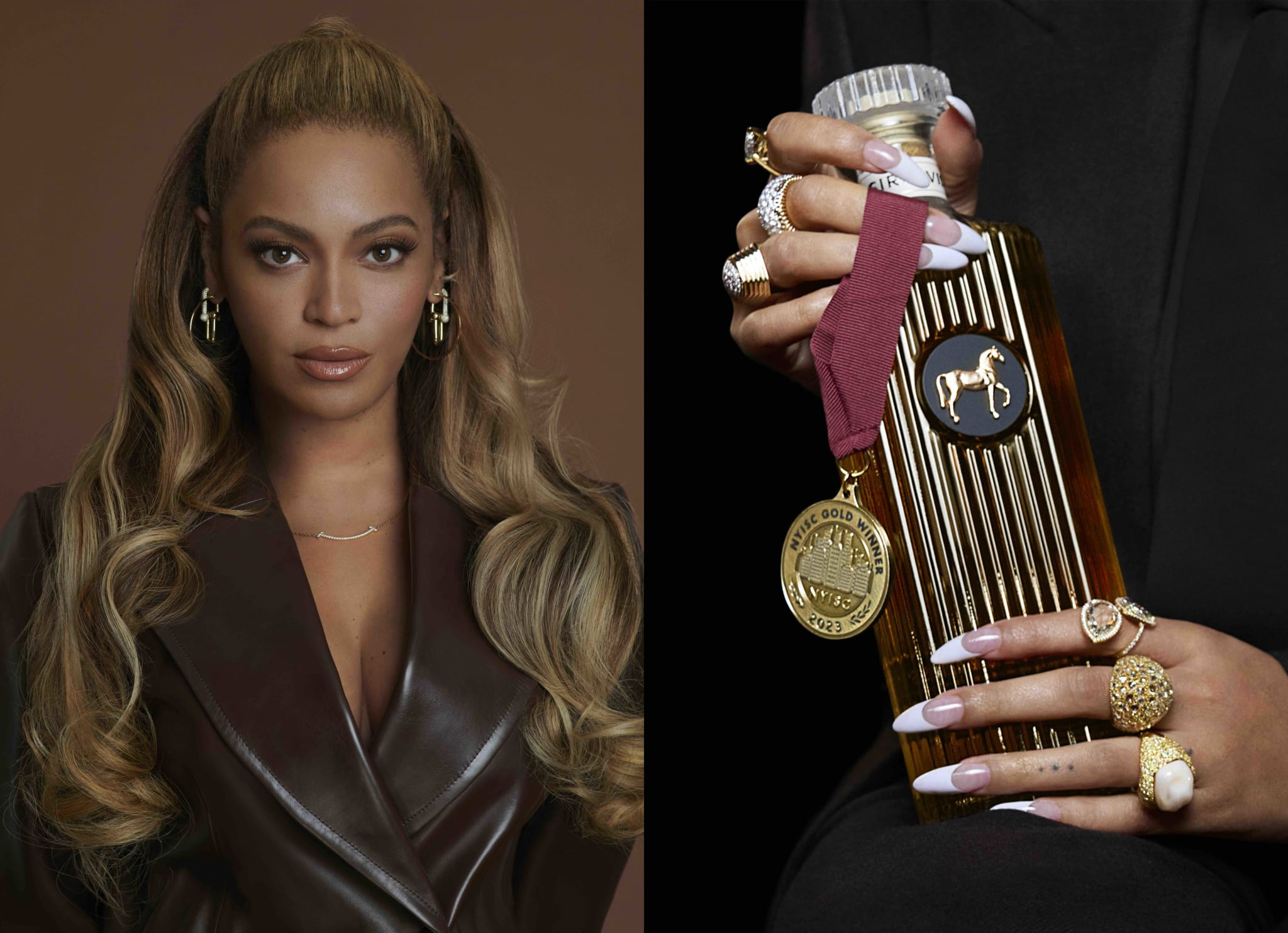 Press photos of Beyonce and SirDavis whisky. 
