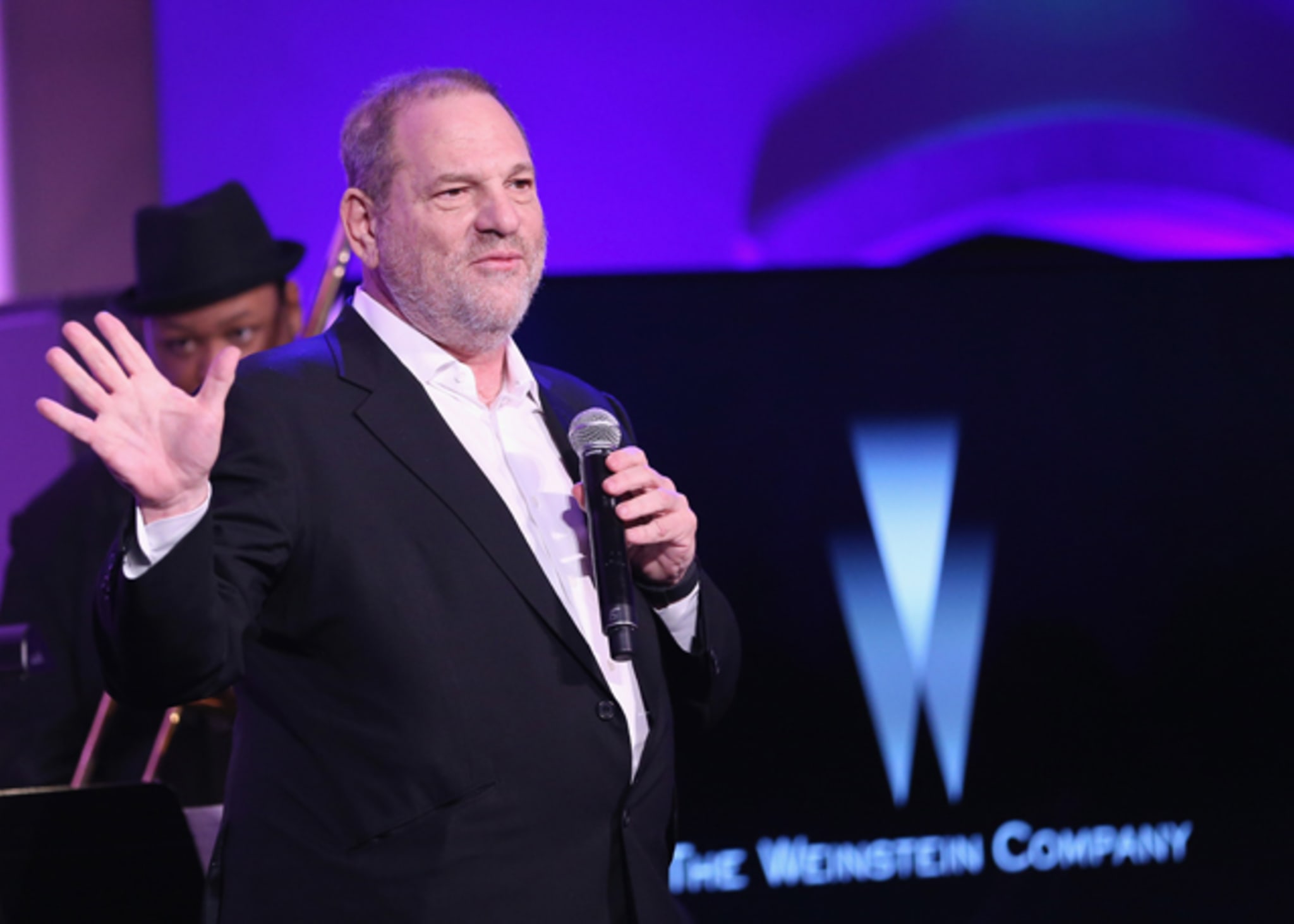 Harvey Weinstein speaks onstage at The Weinstein Company's Pre Oscar Dinner
