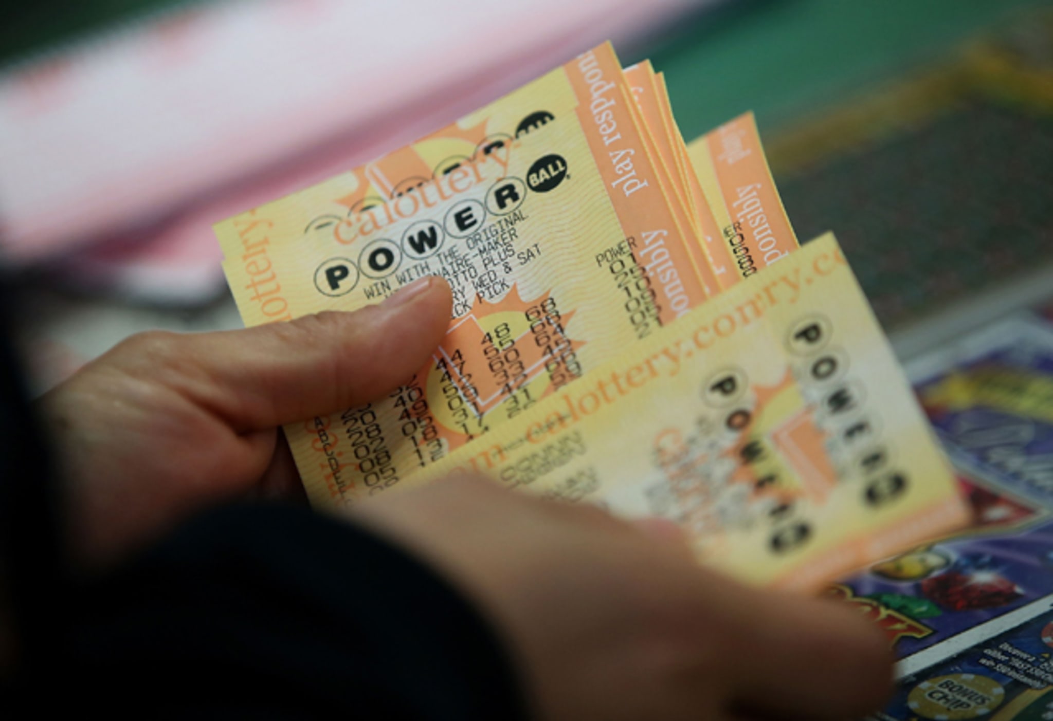 A customer buys Powerball tickets