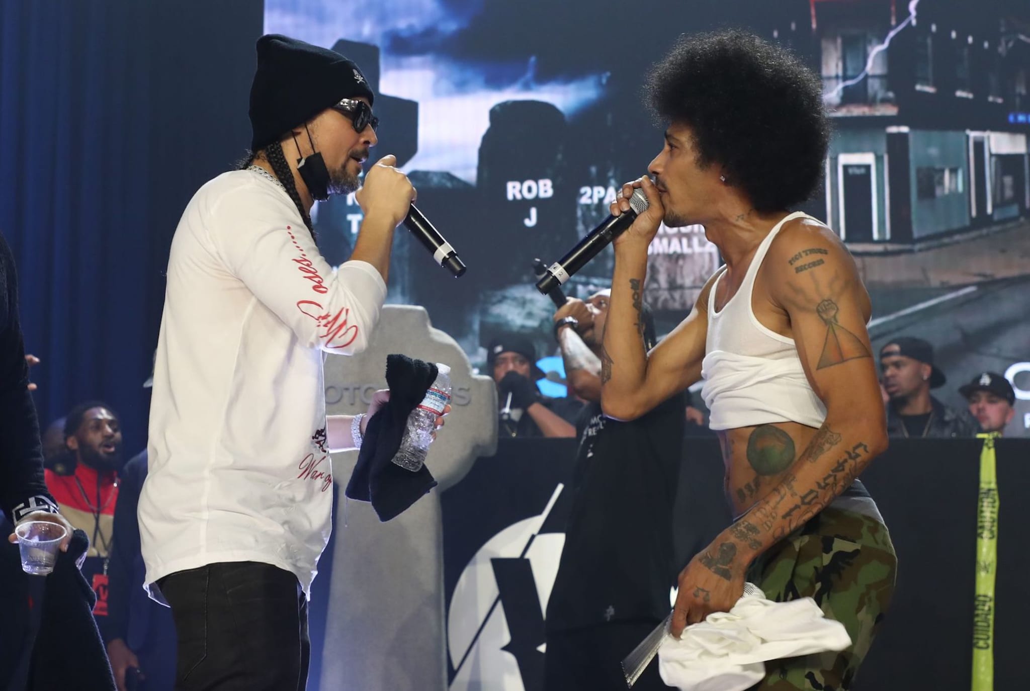 Bizzy Bone and Layzie Bone performs during VERZUZ Bone Thugs-N-Harmony And Three 6 Mafia