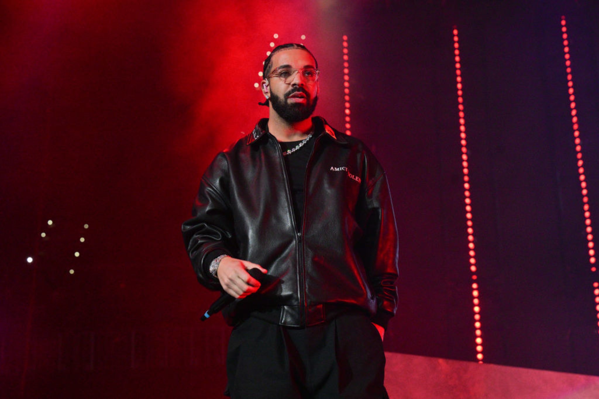Rapper Drake performs onstage during "Lil Baby & Friends Birthday Celebration Concert" at State Farm Arena