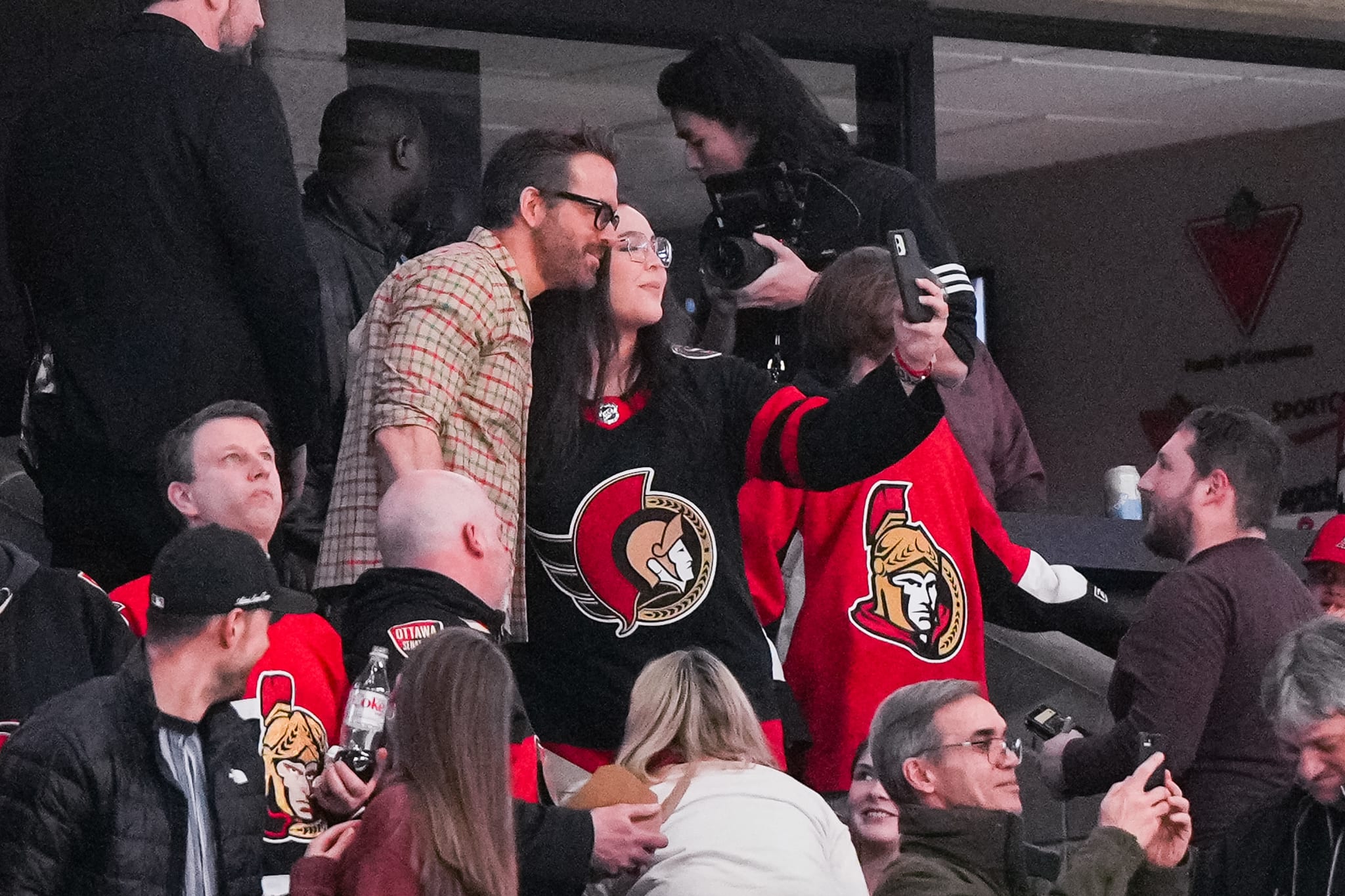 Ryan Reynolds at Ottawa Senators game