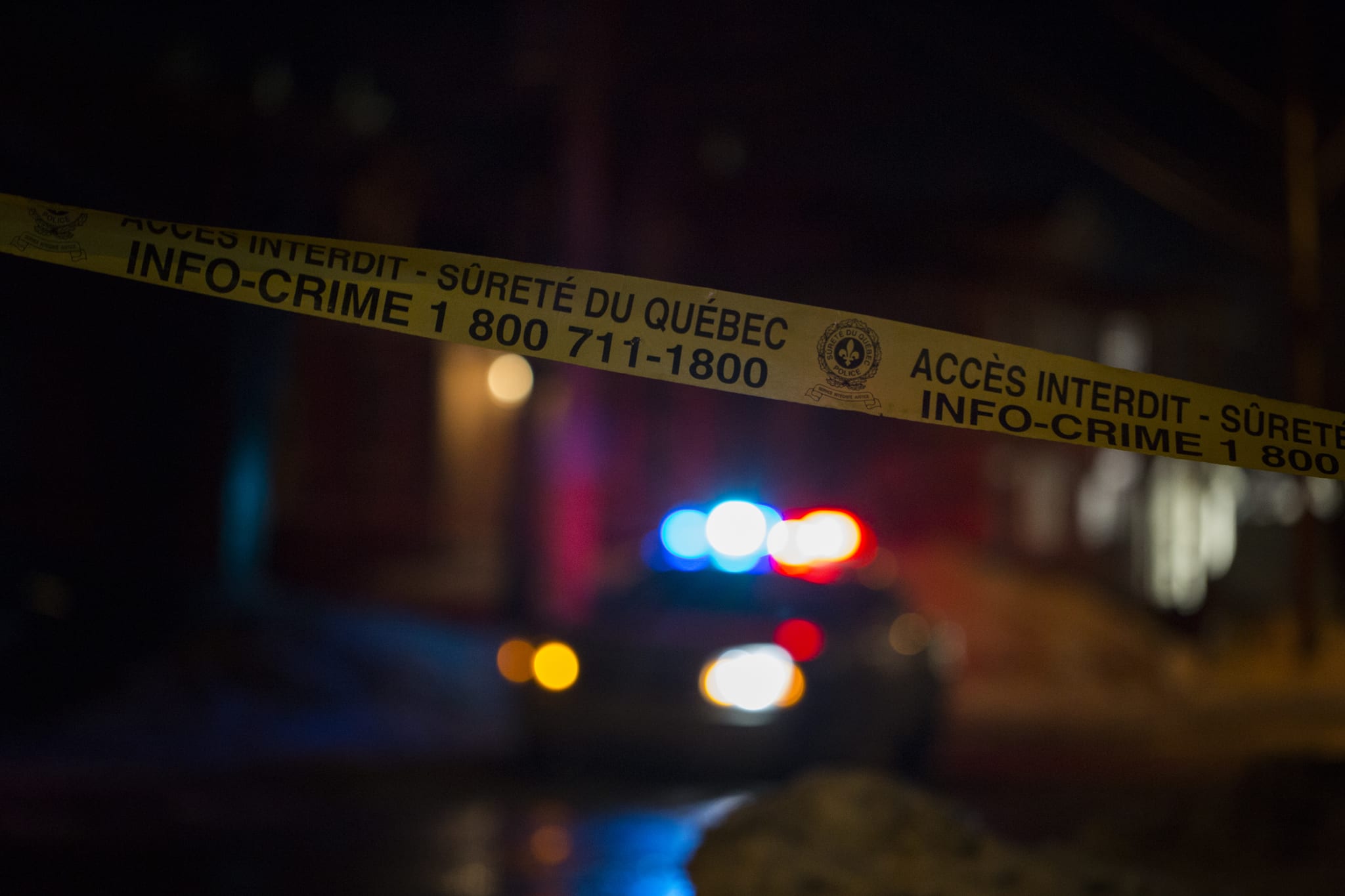 Police tape in Quebec after crime