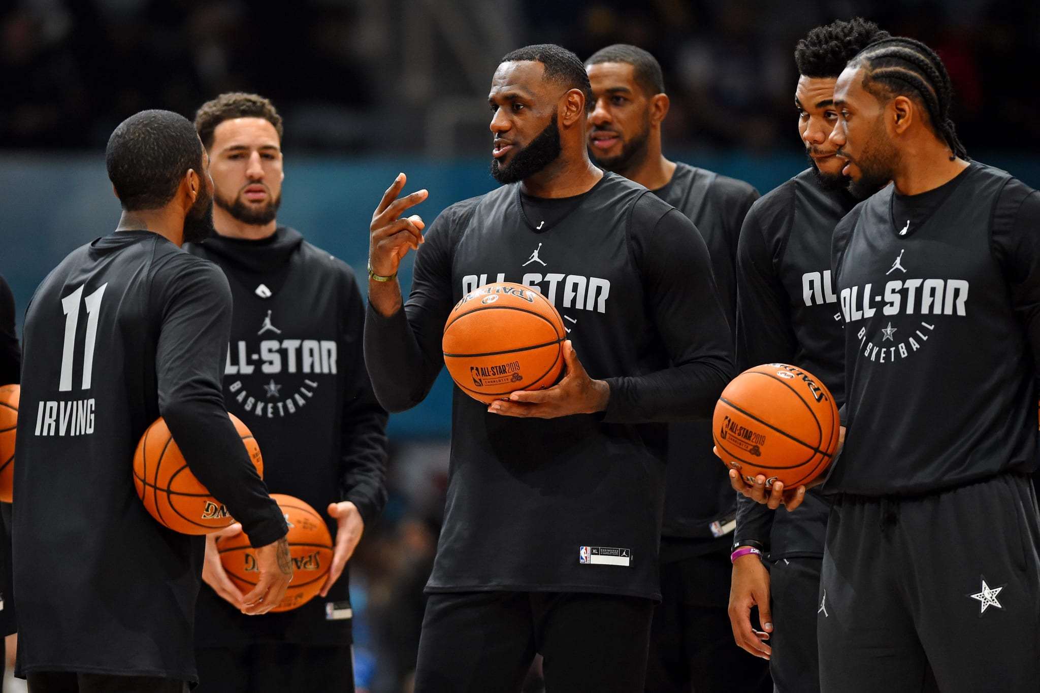 LeBron James Kyrie Irvinig Kawhi Leonard Klay Thompson All Star 2019