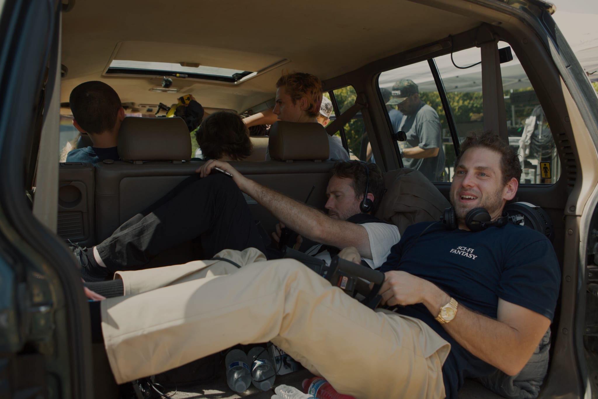 Jonah Hill behind the scenes on the set of 'Mid90s'