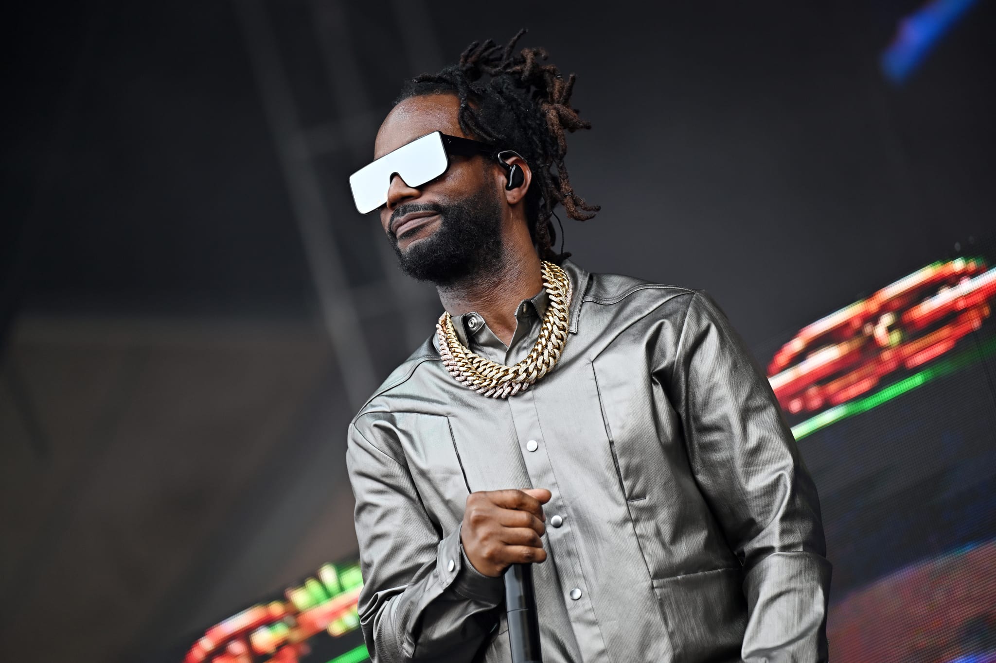 DALLAS, TEXAS - MAY 25: Juicy J of Three 6 Mafia performs onstage during TwoGether Land Music Festival at Fair Park on May 25, 2024 in Dallas, Texas.