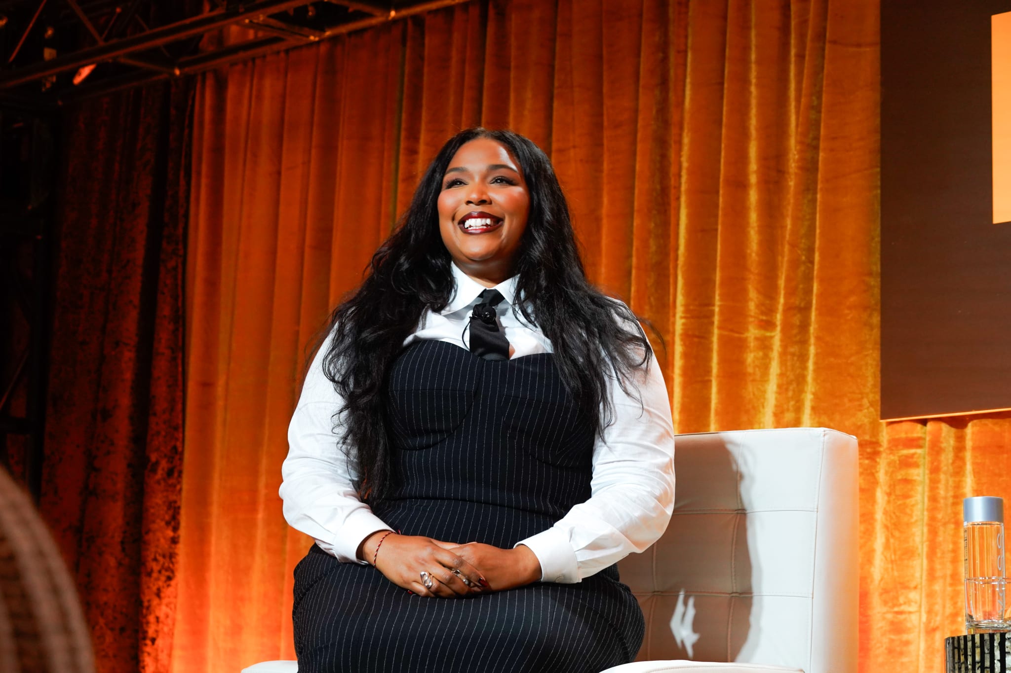 LAGUNA NIGUEL, CALIFORNIA - OCTOBER 14: Lizzo on her music career, the future of her popular shapewear brand, YITTY at the Fortune's Most Powerful Women Summit 2024 at Ritz Carlton on October 14, 2024 in Laguna Niguel, California.