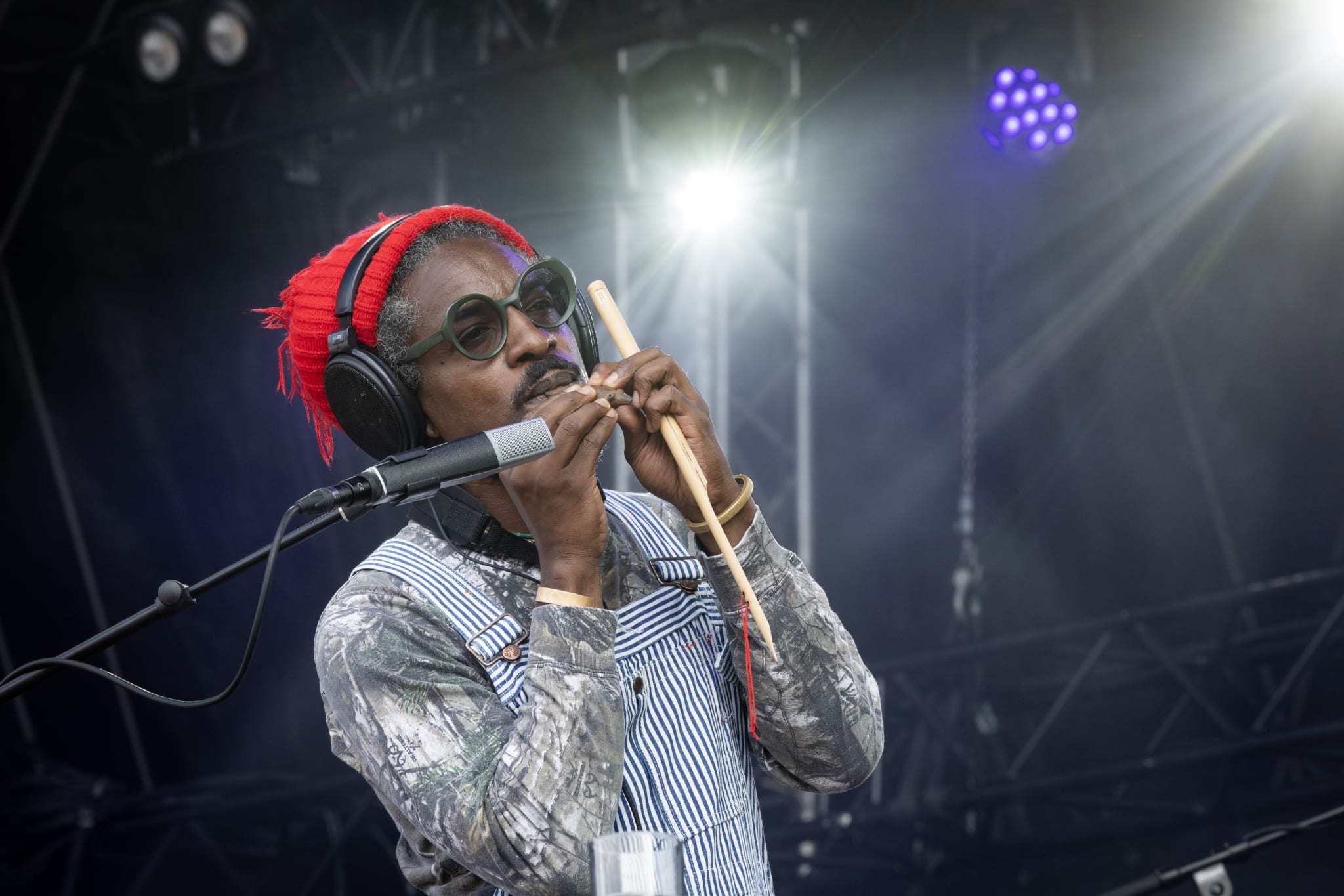 COPENHAGEN, DENMARK - AUGUST 9: Andre 3000 with band New Blue Sun performs on stage during Syd For Solen on August 9, 2024 in Copenhagen, Denmark.