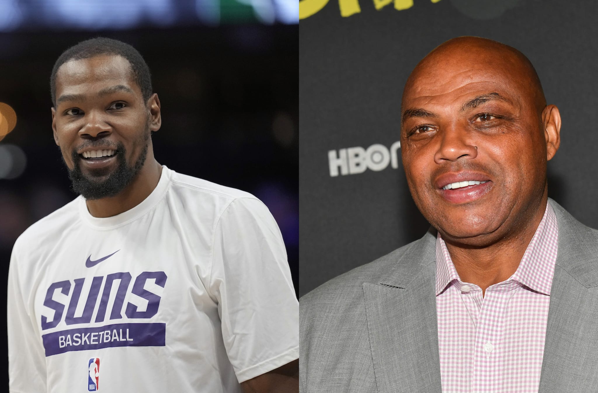 Phoenix Suns forward Kevin Durant and former NBA player Charles Barkley