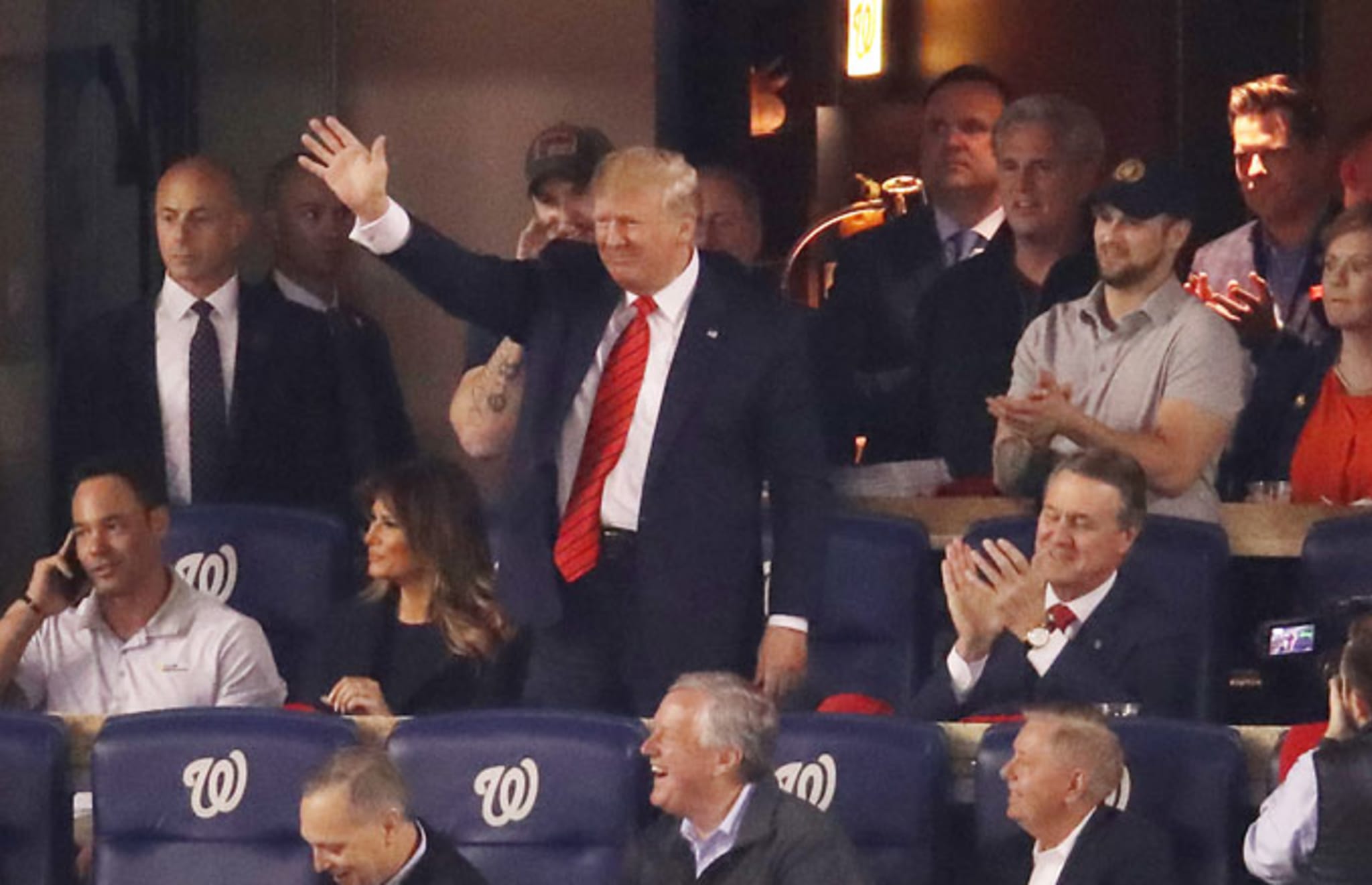 Donald Trump booth at the World Series