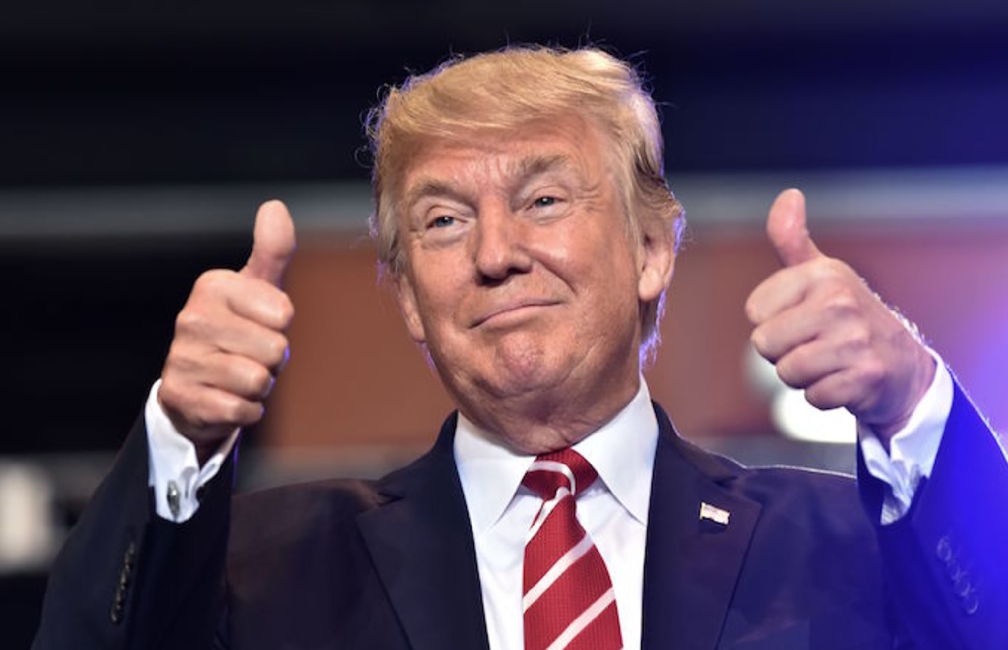 Donald Trump speaks at a "Make America Great Again" rally in Phoenix, Arizona.