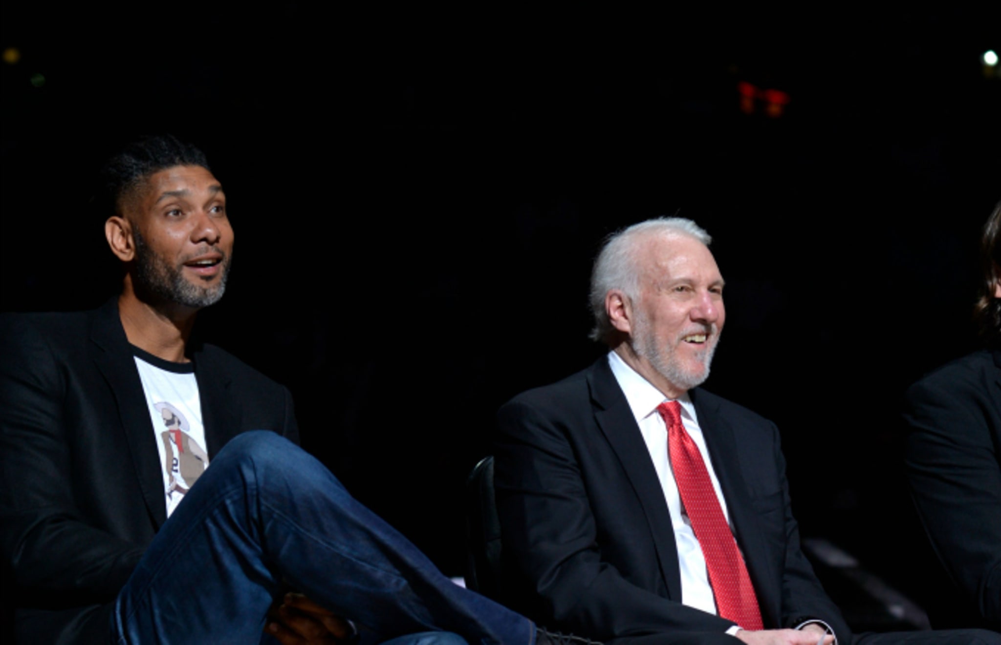 Retired NBA Legend Tim Duncan and Head Coach Gregg Popovich