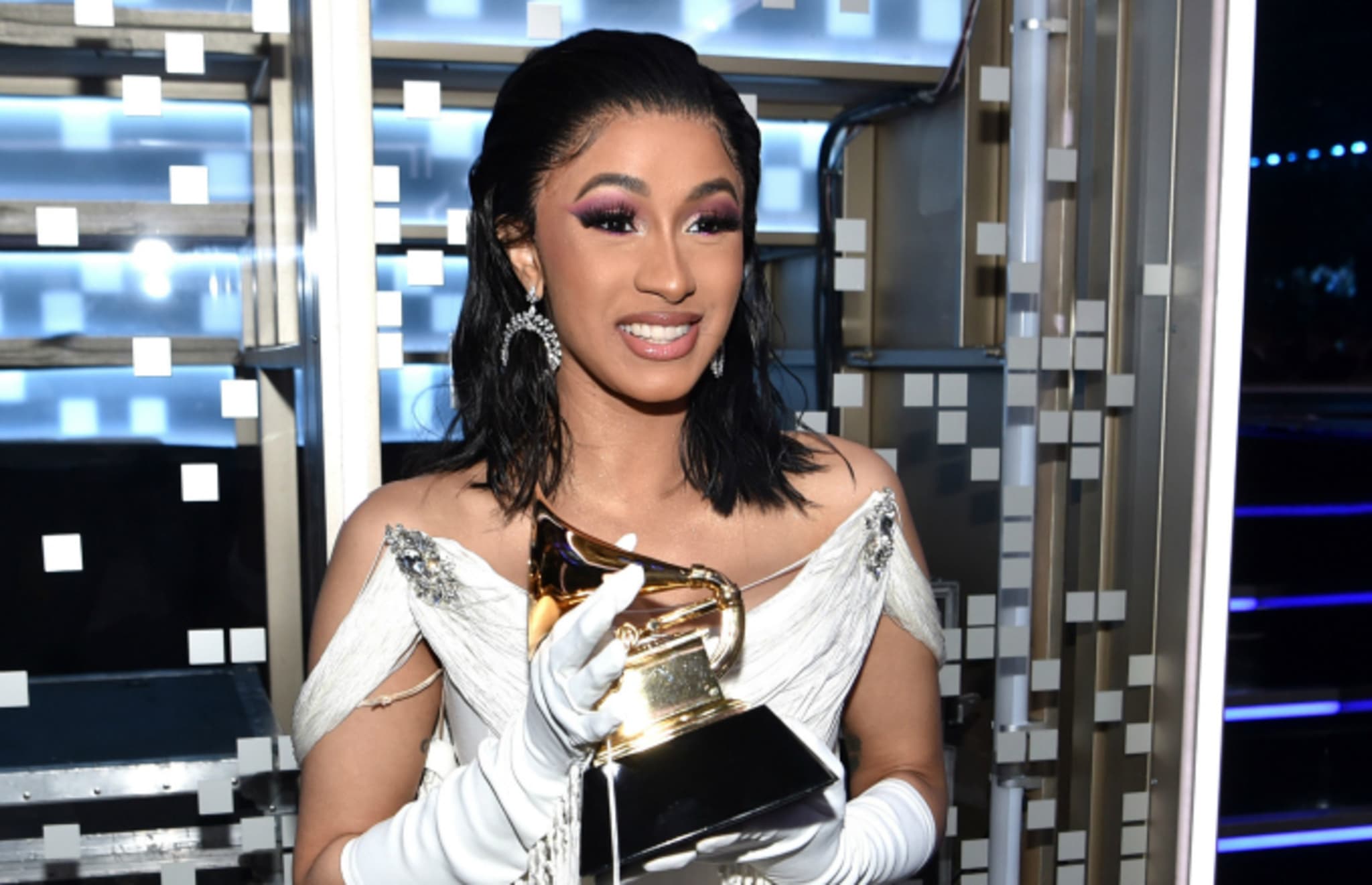 Cardi B backstage during the 61st Annual GRAMMY Awards