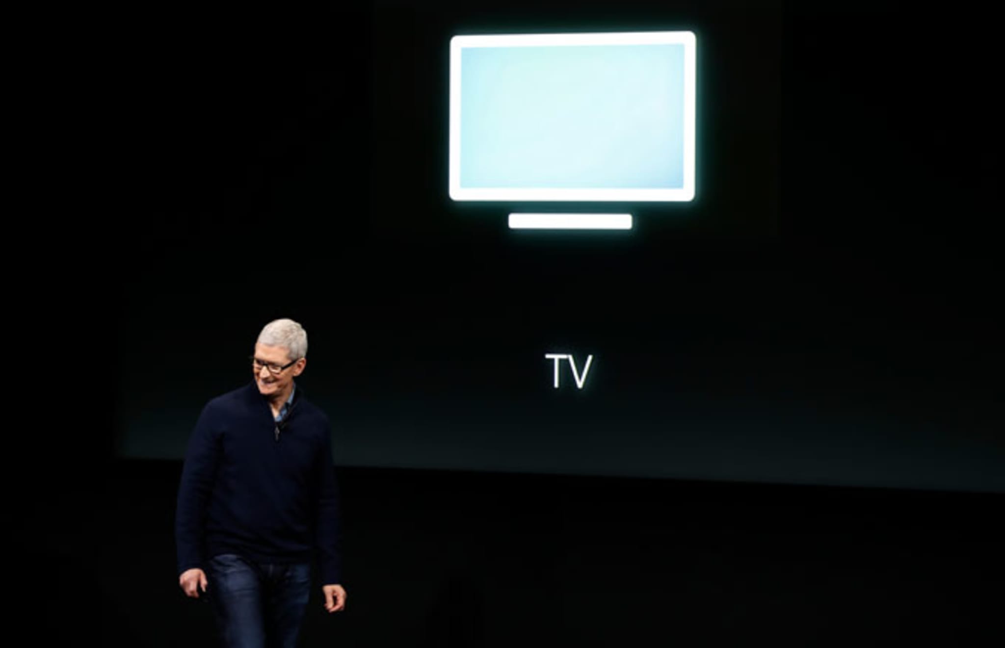Tim Cook at an Apple unveiling event.
