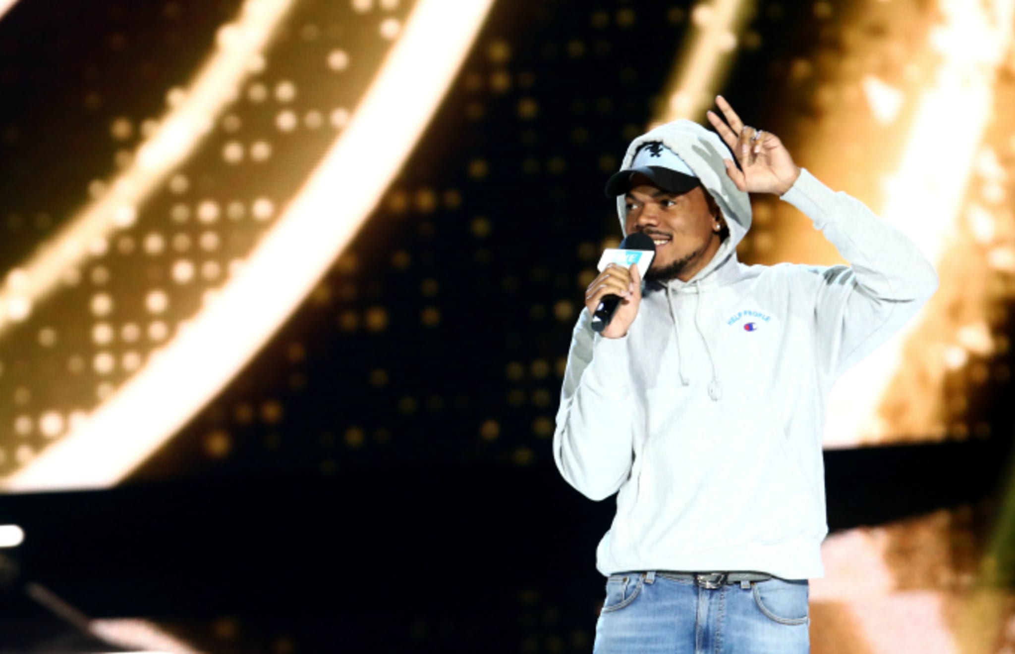 Chance The Rapper speaks onstage at WE Day California