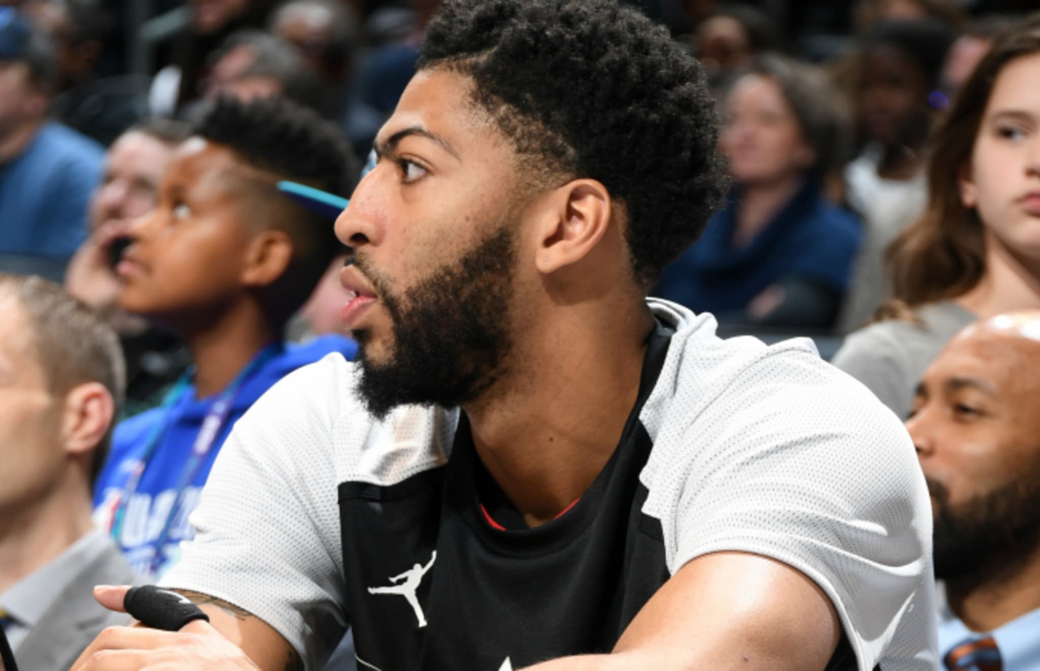 Anthony Davis #23 of Team LeBron looks on during the game