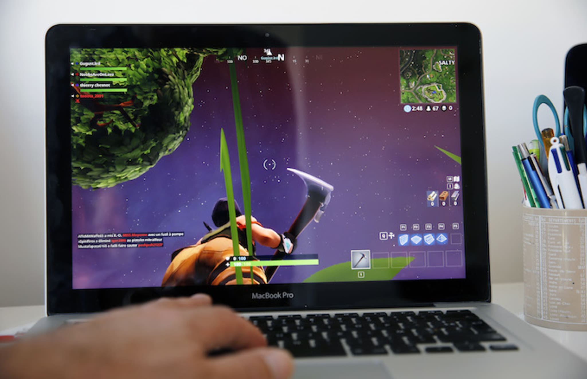 A gamer plays the video game 'Fortnite: Battle Royale'