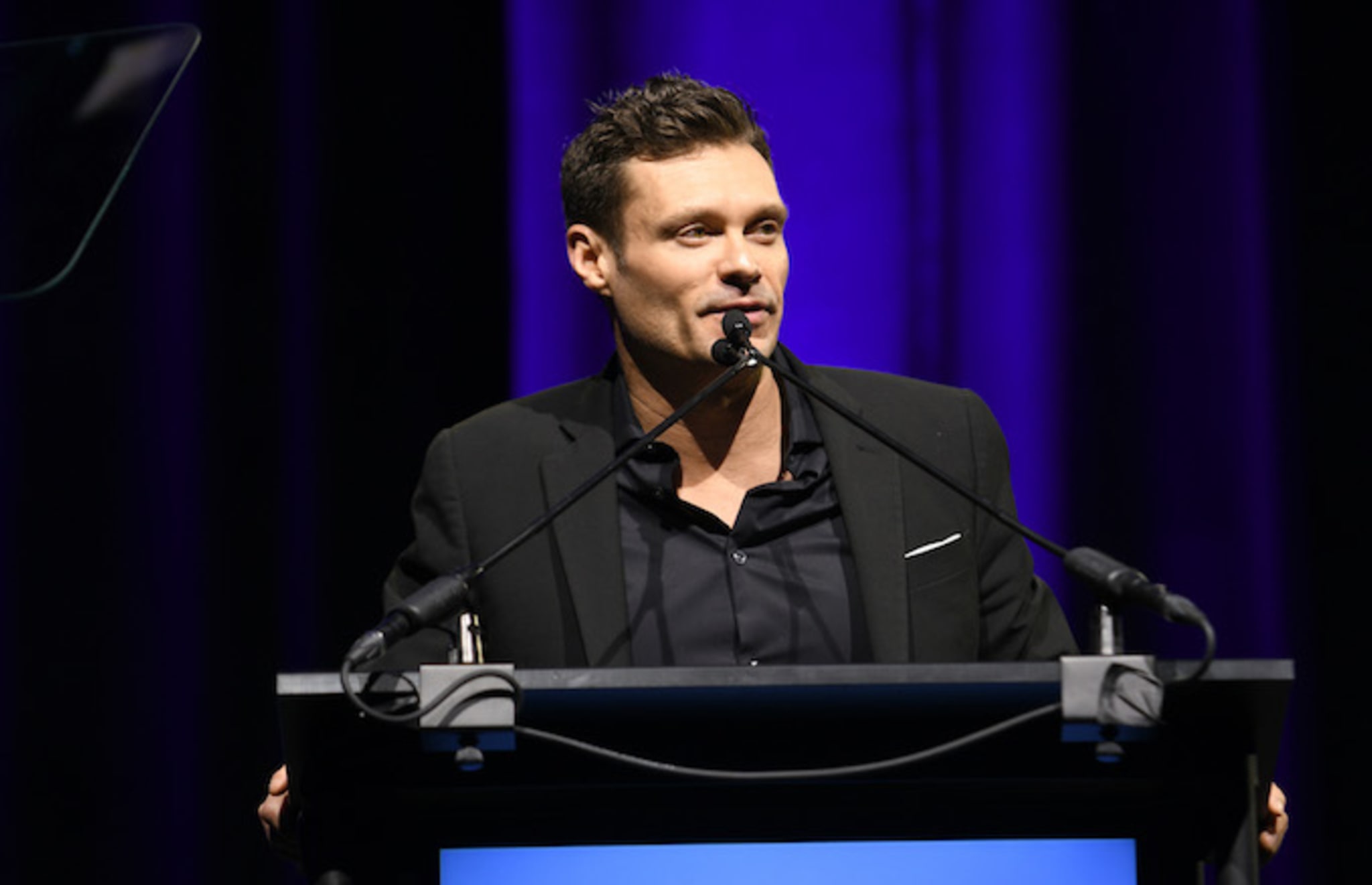 Ryan Seacrest presents welcome remarks.