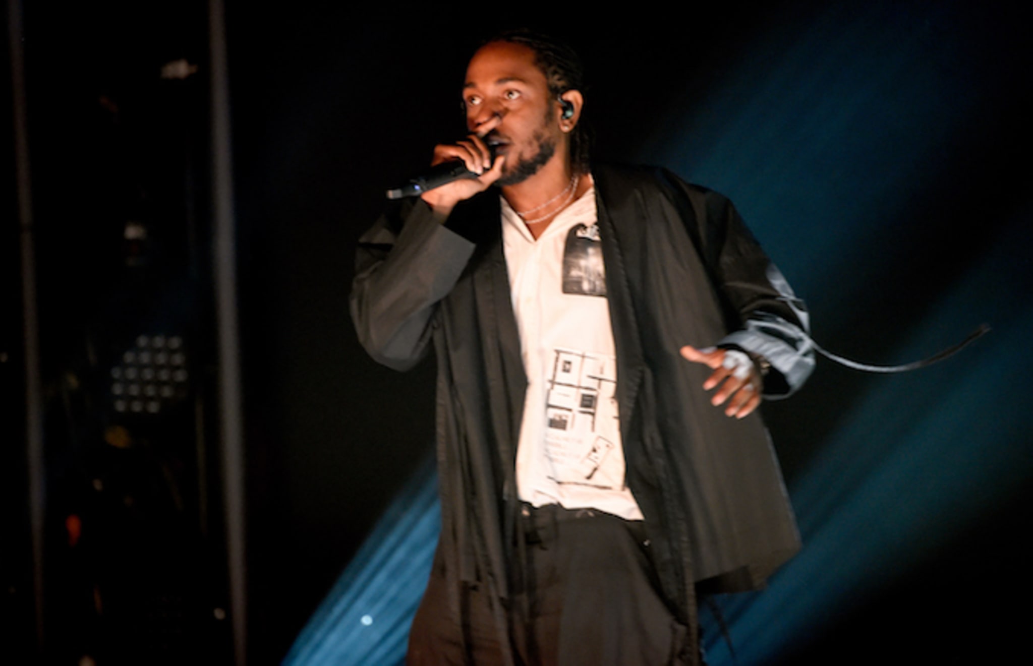 Kendrick Lamar performs onstage during the 60th Annual Grammy Awards.