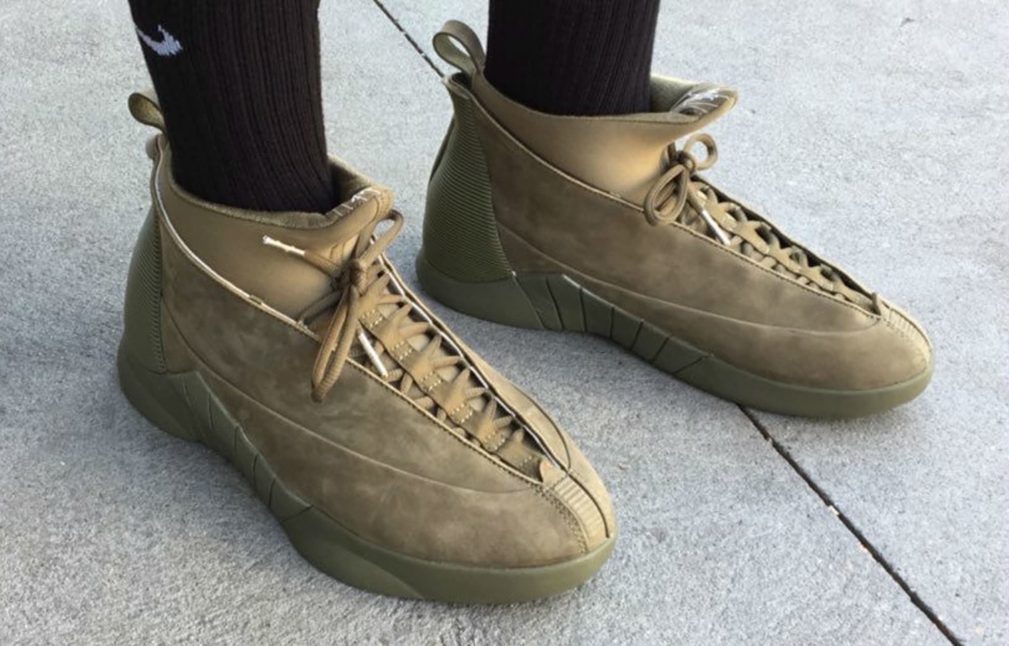 PSNY x Air Jordan 15 Olive Suede