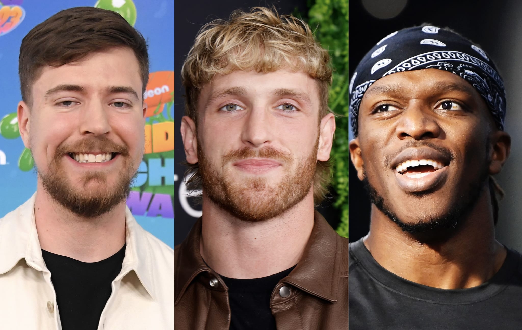MrBeast, Logan Paul, and KSI