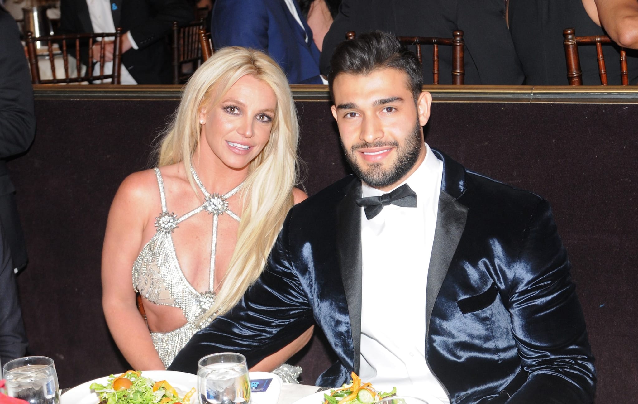 BEVERLY HILLS, CA - APRIL 12: Honoree Britney Spears (L) and Sam Asghari attend the 29th Annual GLAAD Media Awards at The Beverly Hilton Hotel on April 12, 2018 in Beverly Hills, California.