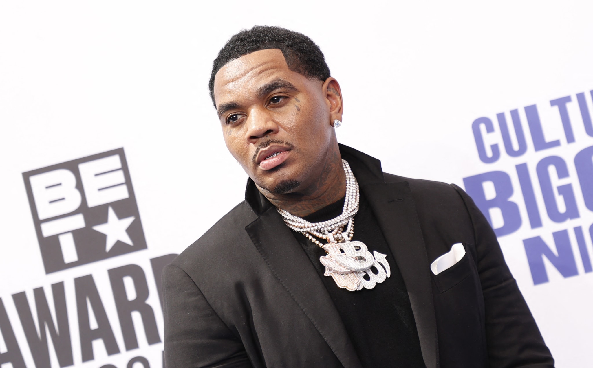 US rapper Kevin Gates arrives for the 2024 BET Awards at the Peacock theatre in Los Angeles, June 30, 2024.