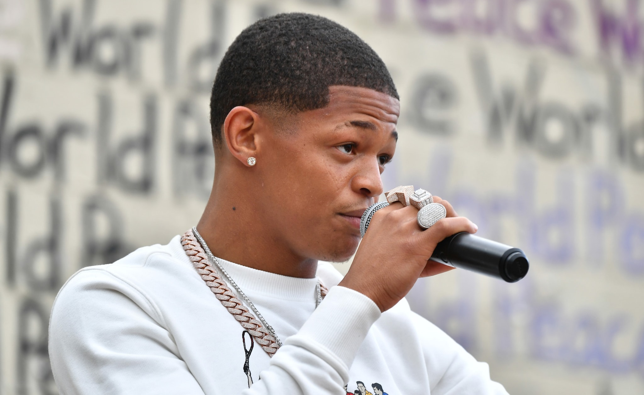 YK Osiris onstage during Juneteenth Voter Registration Concert & Rally at Murphy Park Fairgrounds