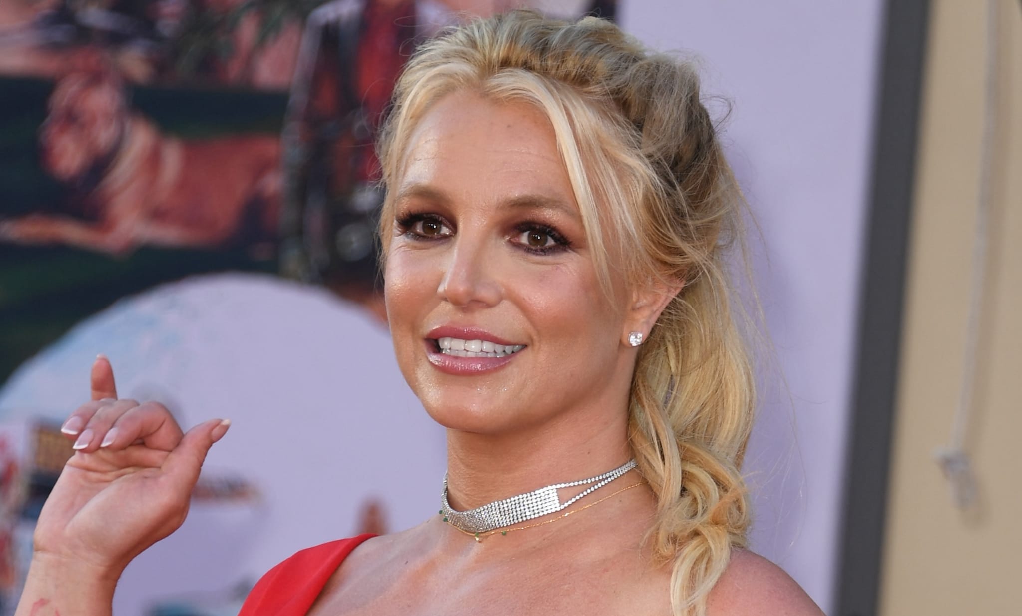 US singer Britney Spears arrives for the premiere of Sony Pictures' "Once Upon a Time... in Hollywood" at the TCL Chinese Theatre in Hollywood, California on July 22, 2019.