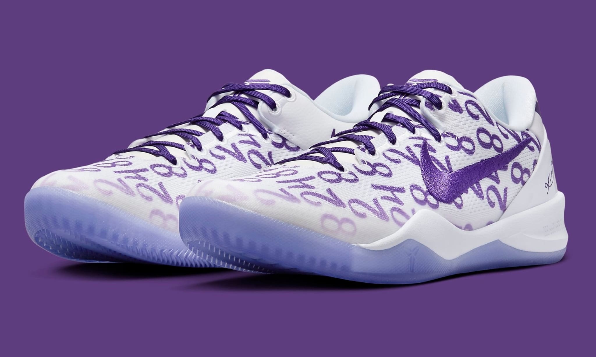Nike Kobe 8 Court Purple Release Date FQ3549-100 Pair