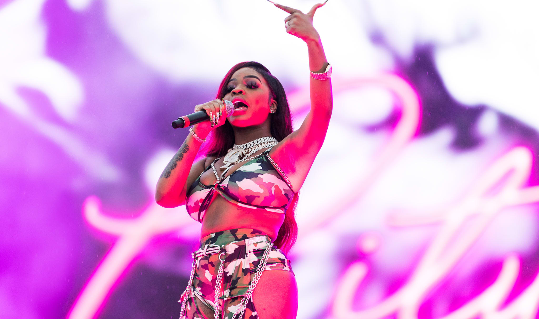 JT of City Girls performs at 2021 Rolling Loud Miami