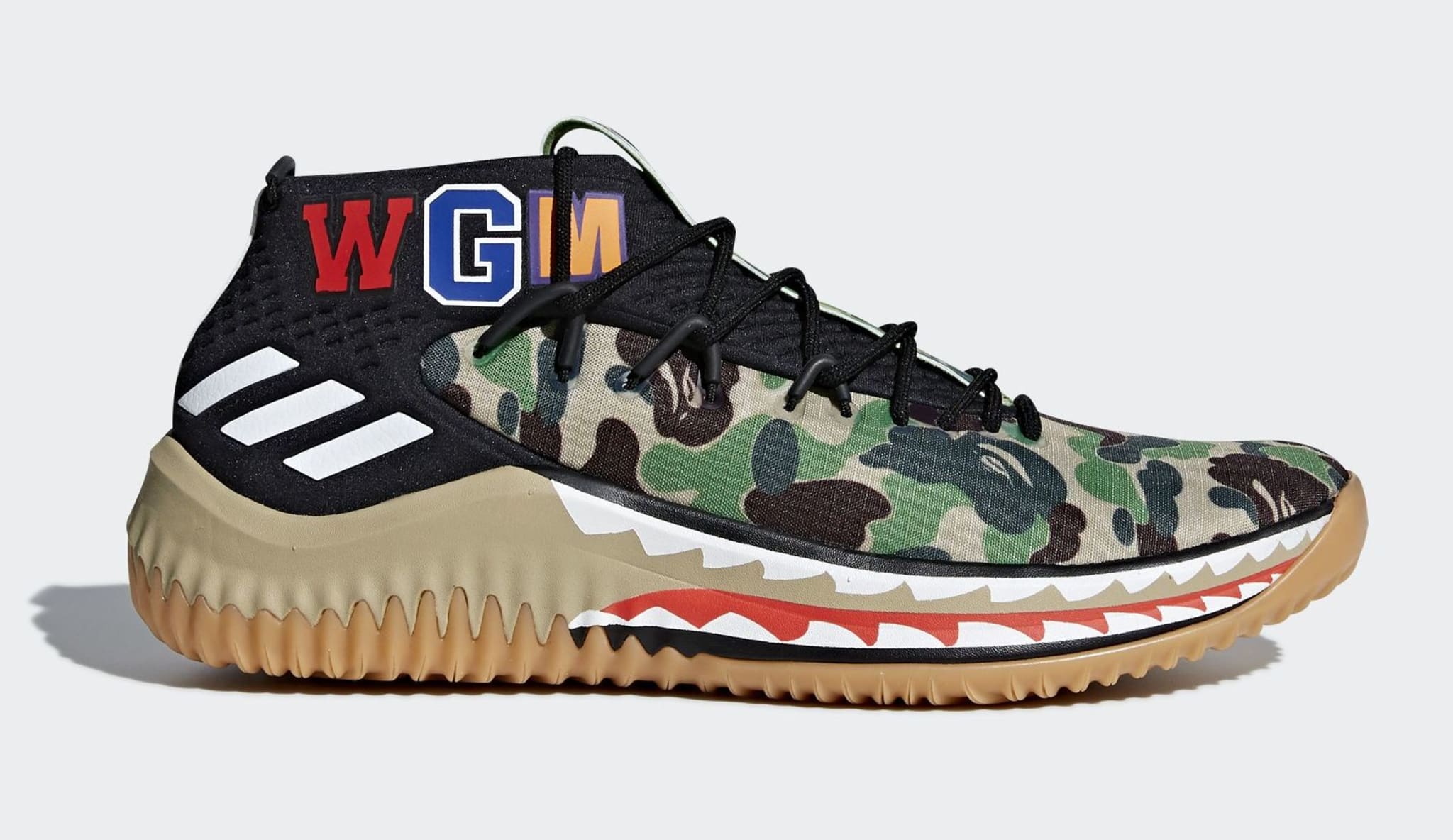 BAPE x Adidas Dame 4 'Green Camo' AP9974 (Lateral)