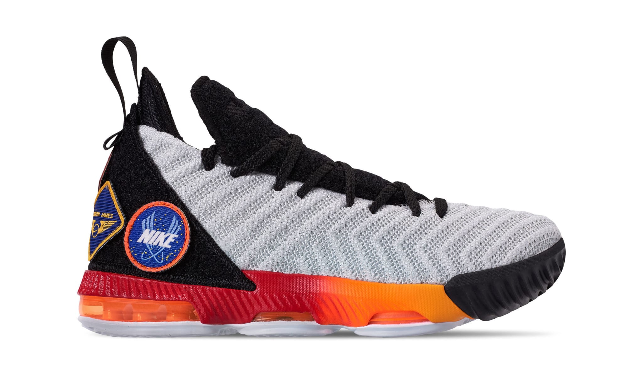 Nike LeBron 16 Boys 'White/Laser Orange' AQ2465 188 (Lateral)