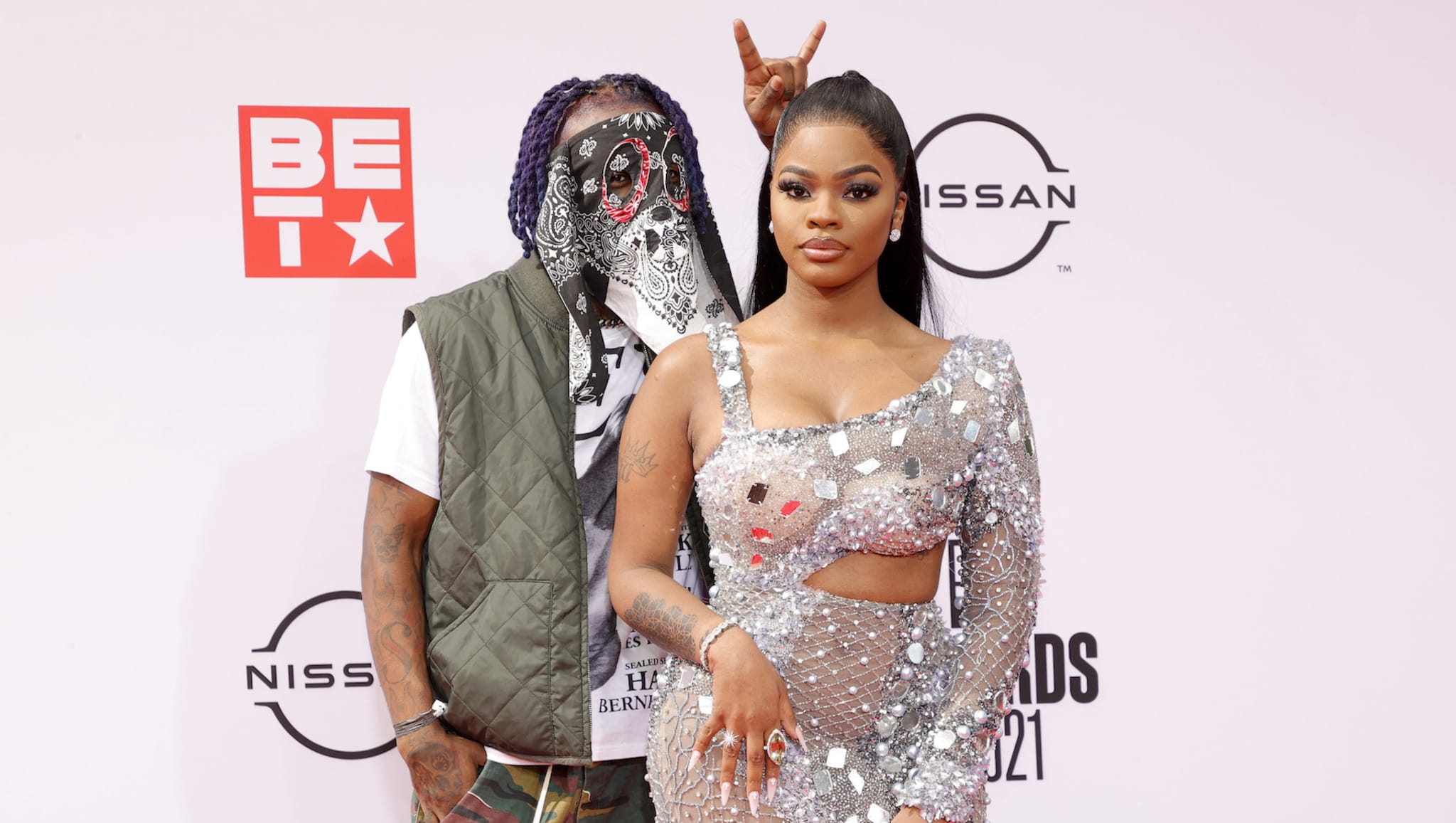 Lil Uzi Vert and JT of City Girls attend the BET Awards 2021 at Microsoft Theater