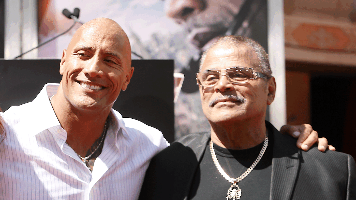 Dwayne Johnson with his dad.