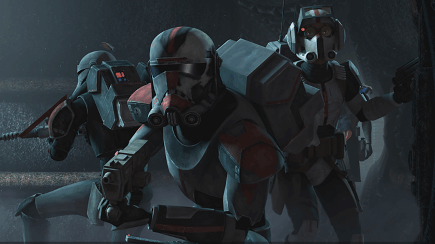 A screenshot from 'Clone Wars' on Disney+