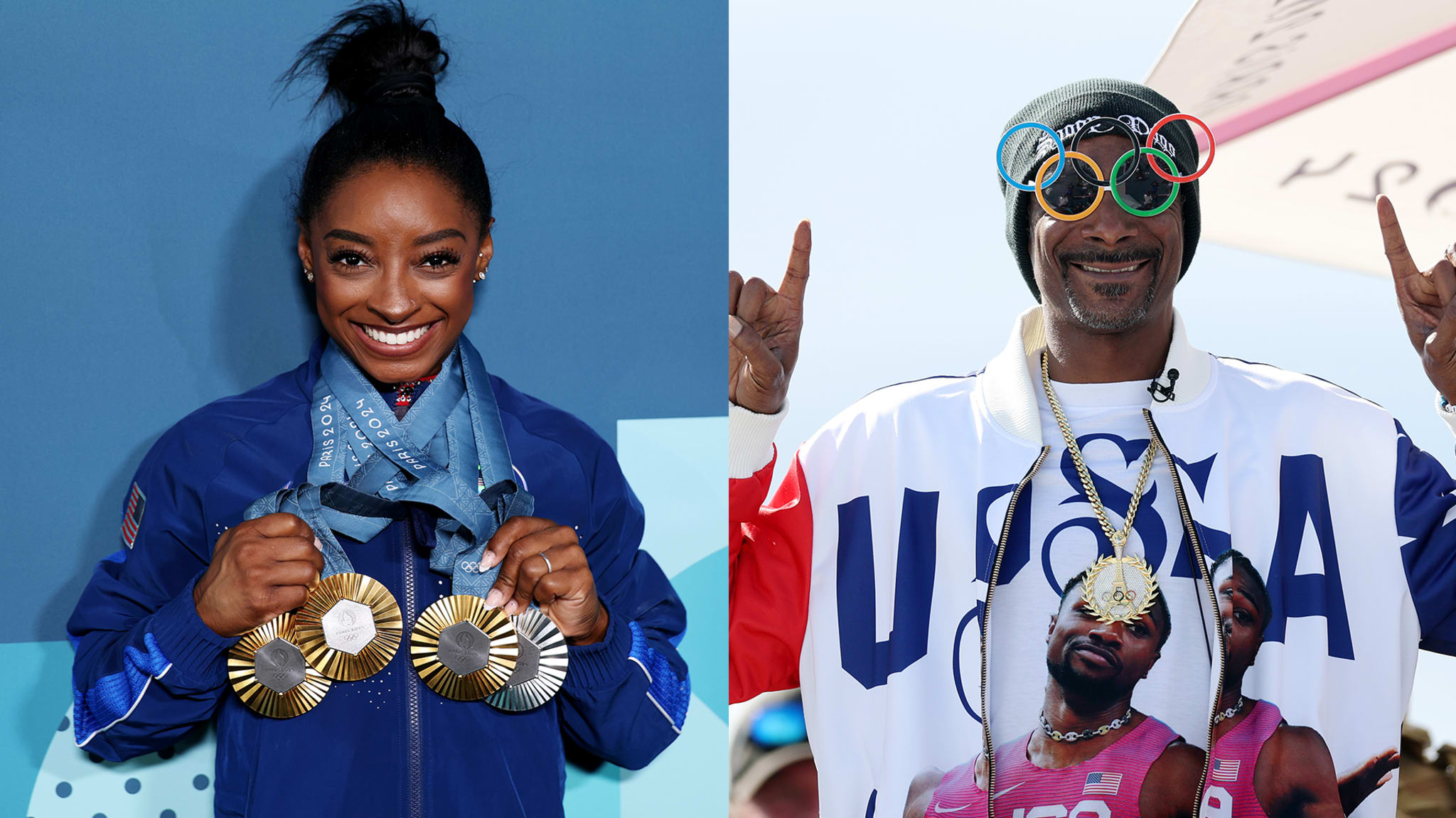 Simone Biles and Snoop Dogg at the Olympic Games Paris 2024