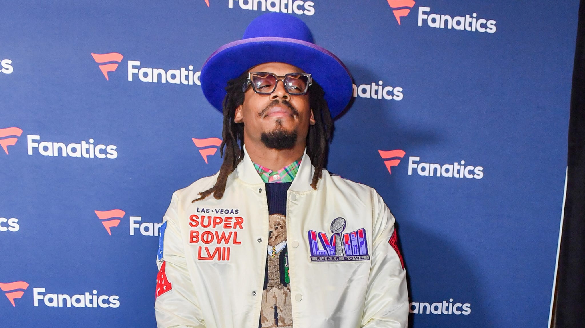 Cam Newton attends Michael Rubin's Fanatics Super Bowl party in 2024