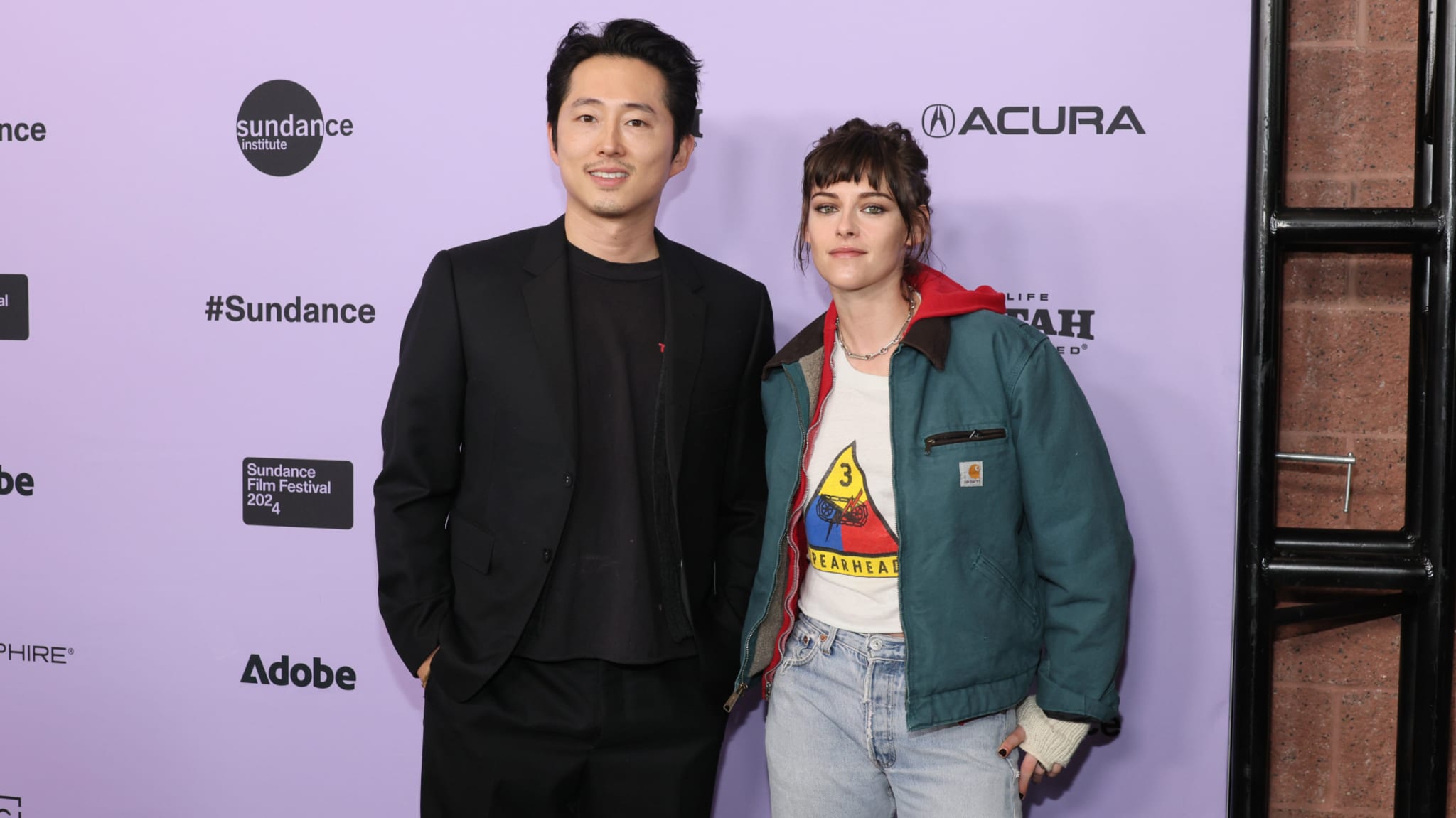 sundance 2024 red carpet with steven yeun and kristen stewart