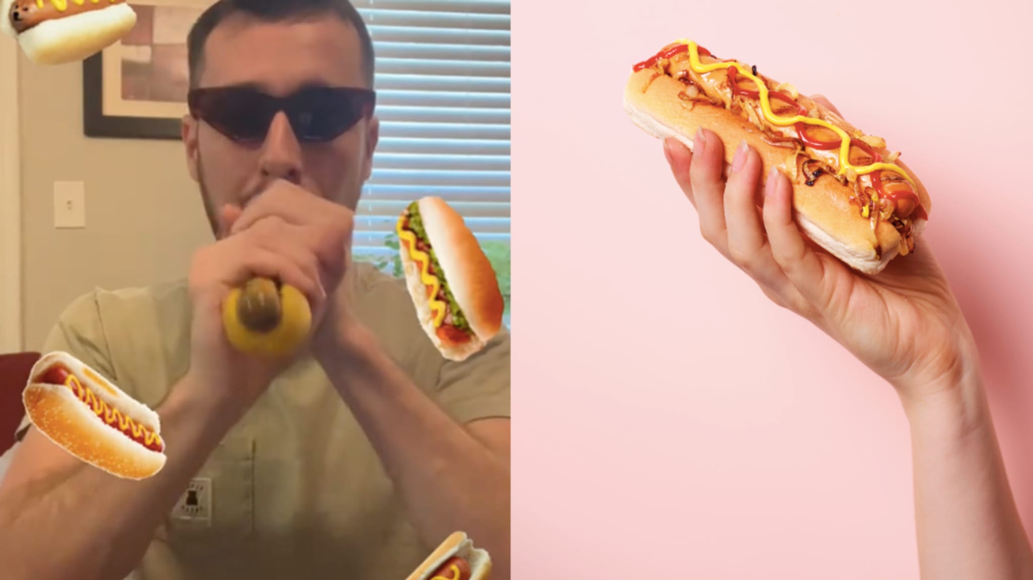 a tiktok npc creator and a hot dog