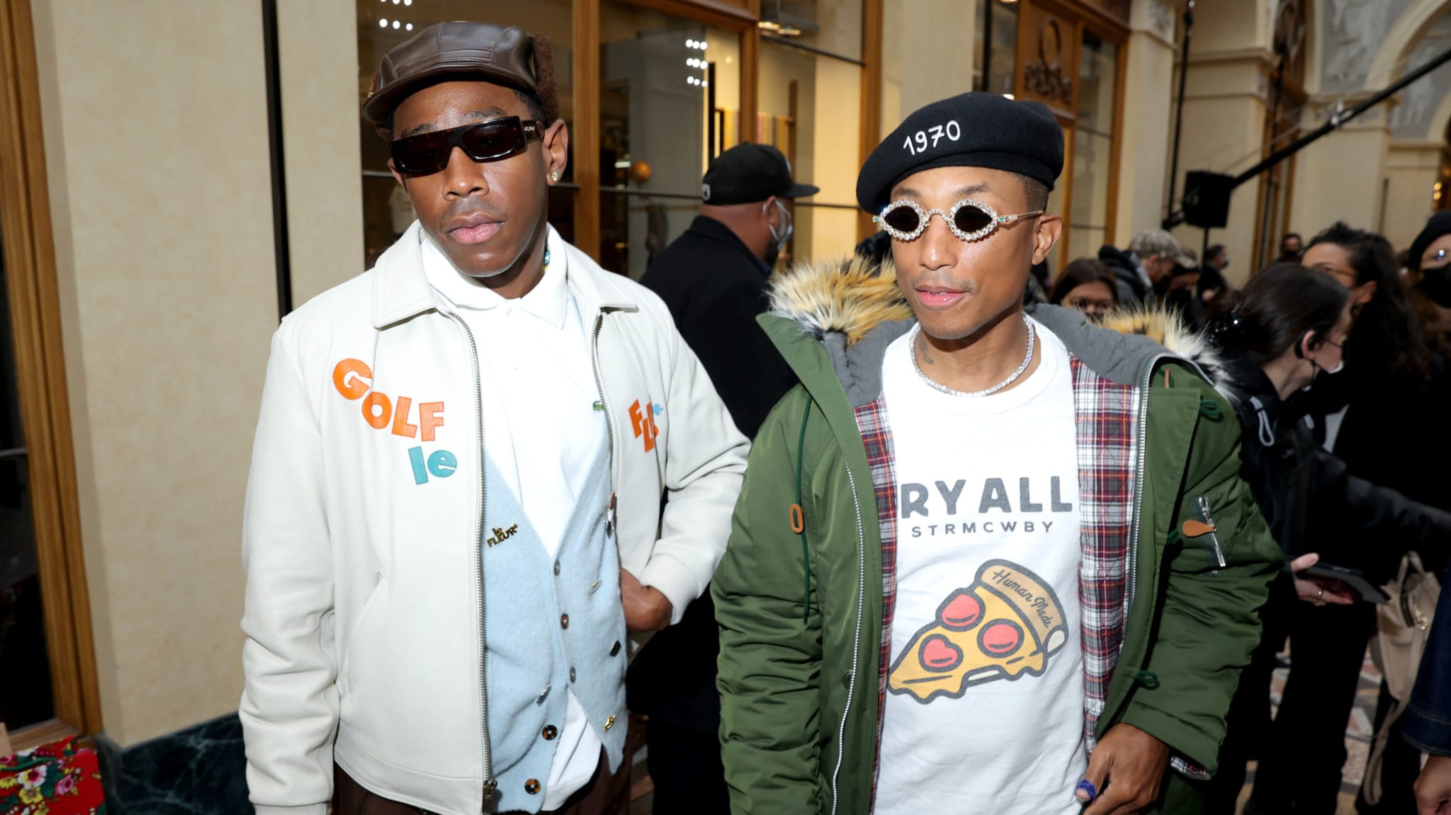 tyler the creator and pharrell at kenzo event
