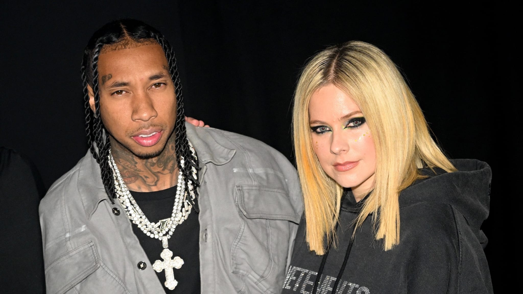 Tyga and Avril Lavigne attend the Mugler x Hunter Schafer party