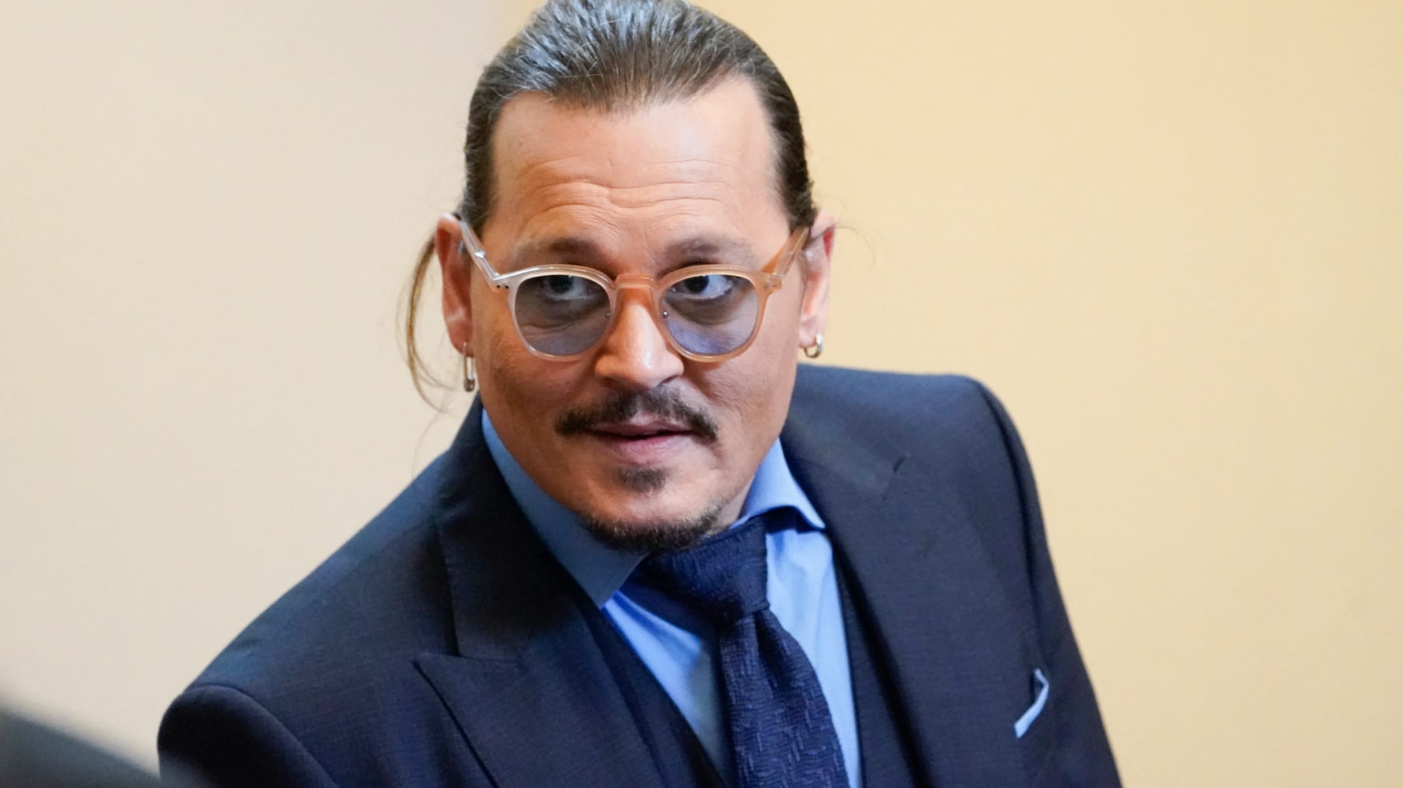 Johnny Depp is pictured in a court photo
