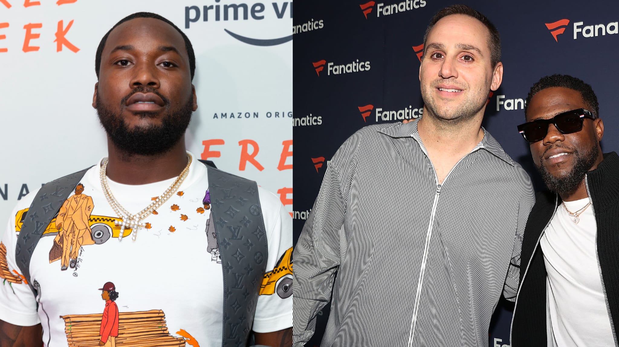 Meek Mill, Michael Rubin, and Kevin Hart are pictured