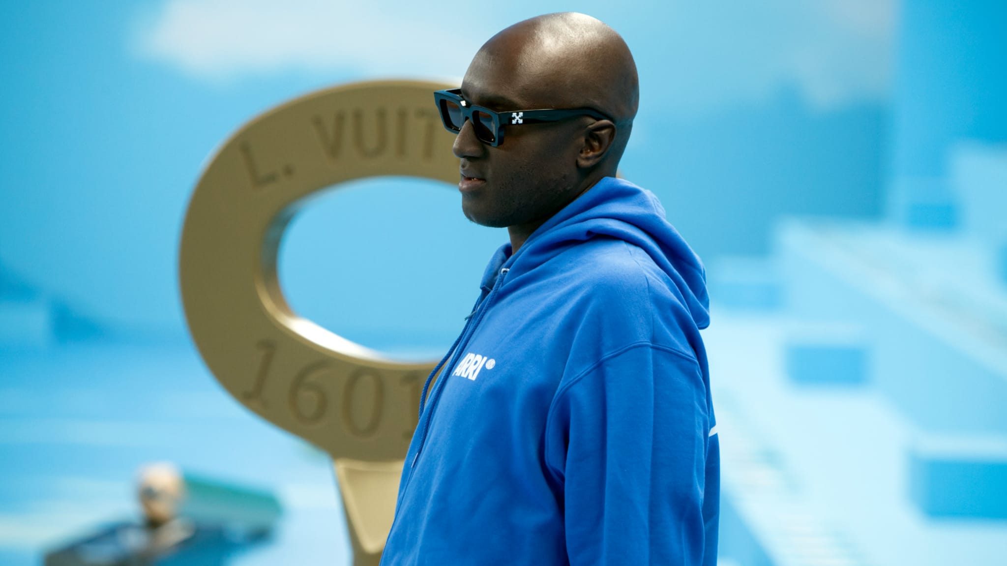 Virgil Abloh is pictured at a Louis Vuitton event