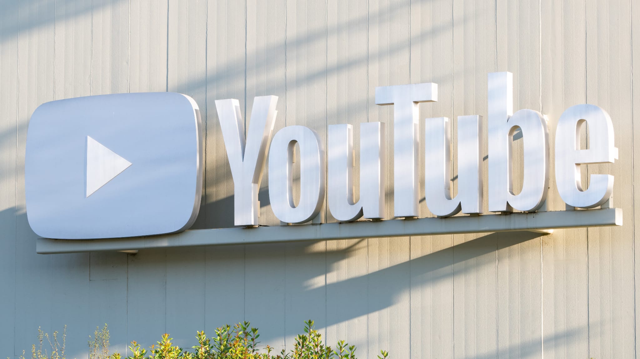 YouTube logo on display.