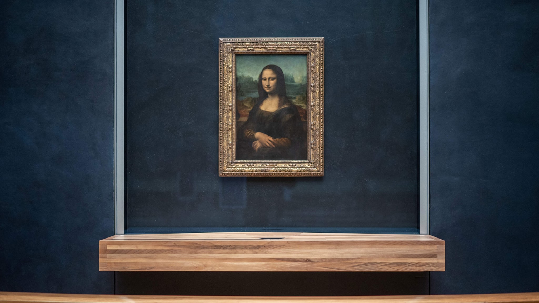 The Mona Lisa at the Louvre in Paris, France